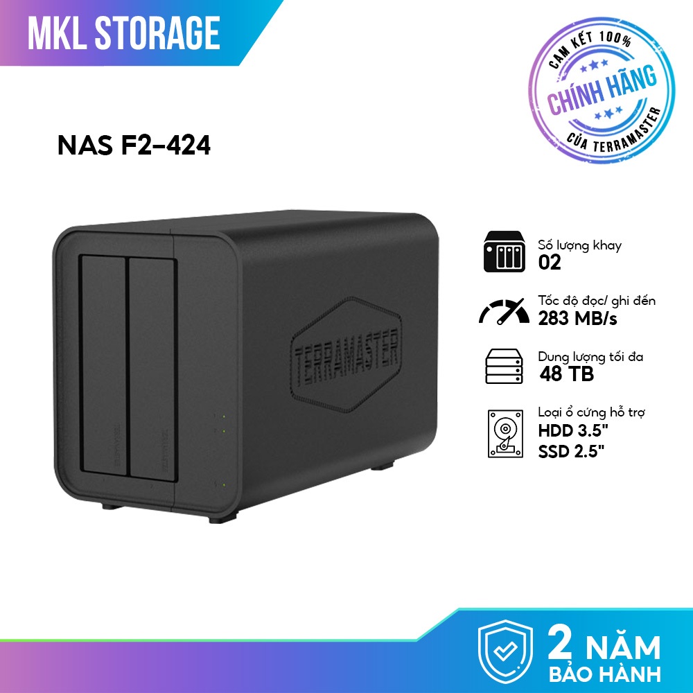 Combo Thiết bị lưu trữ mạng NAS TerraMaster F2-424 2-bay và SSD Neo Forza Sata- MKL Storage