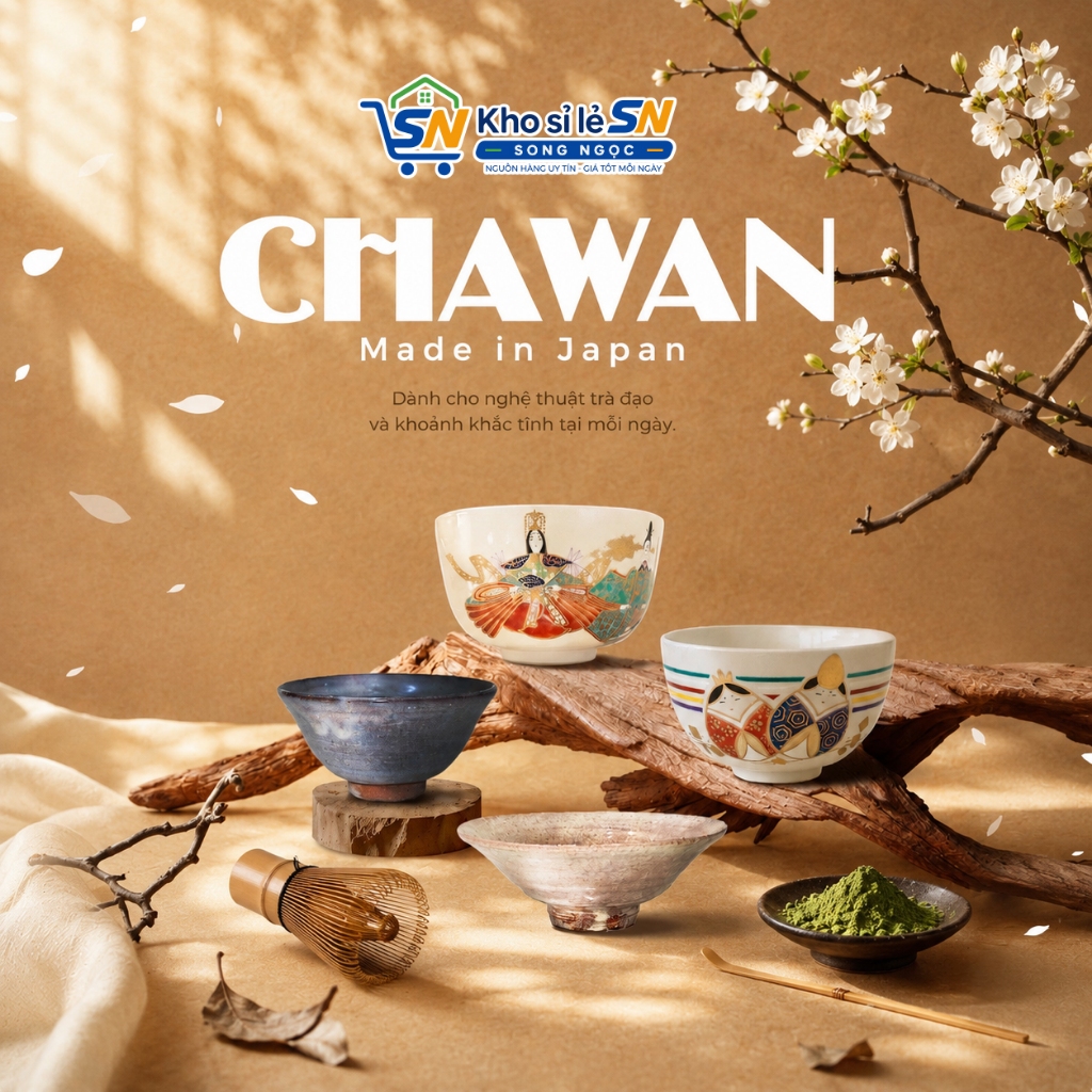 Bát Chawan Matcha Nhật Bản Gốm Thủ Công