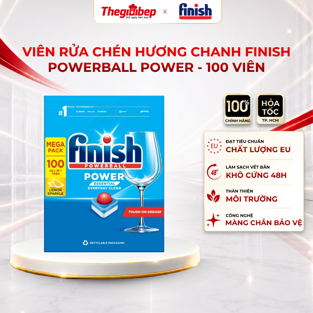 VIÊN RỬA CHÉN CHANH FINISH ESSEN. 100V_N - Dành cho máy rửa chén Hafele/Junger