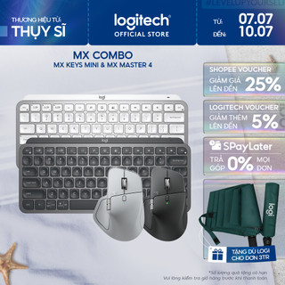 Combo Bàn phím Logitech MX Keys Mini và Chuột MX Master 4 - sạc USB-C, chiếu sáng nền, mac OS | Win, phản hồi xúc giác