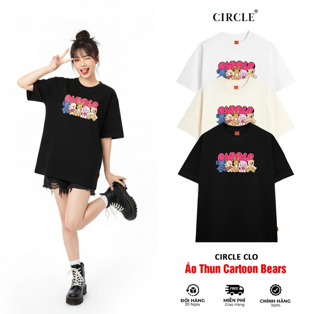 Áo Thun Cartoon Bears Circle Unisex cotton cao cấp - CIRCLE CLO