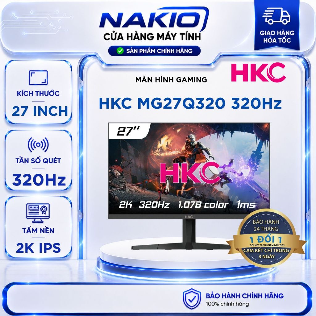 Màn hình Gaming HKC MG27Q320 (27 inch/2K/ Fast IPS/ 320Hz/ 1 ms) - Bảo hành chính hãng 24 tháng