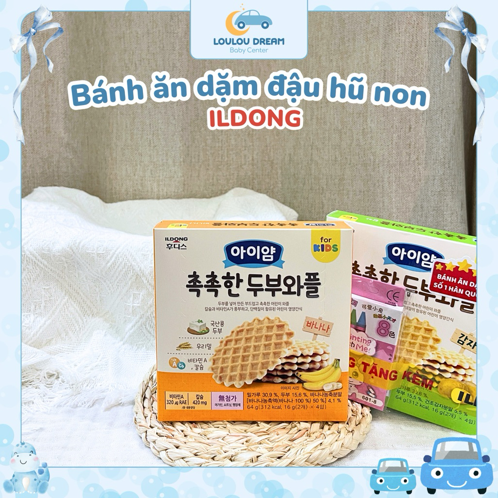 Bánh quế đậu hũ non Ildong Waffle cho bé ăn dặm