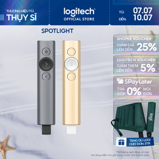 Bút trình chiếu không dây 30m Logitech Spotlight - Bluetooth, USB, phóng to để nhấn mạnh