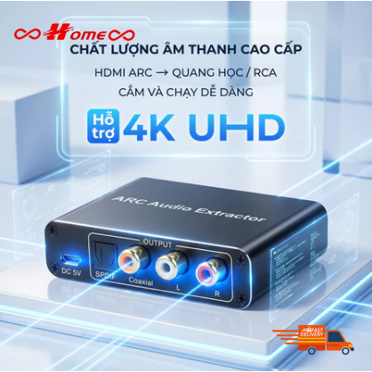 Bộ Trích Xuất Âm Thanh HDMI ARC Chuyển Đổi Tivi Sang Amply AV Cổng 3.5mm Tiếng…