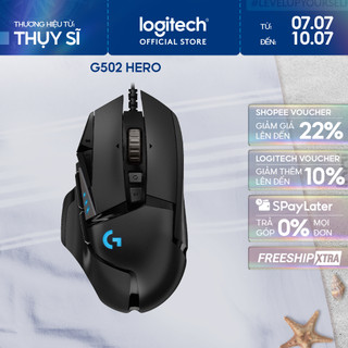 Chuột gaming có dây logitech g502 hero - cảm biến hero 25k, rgb, 11 nút lập trình