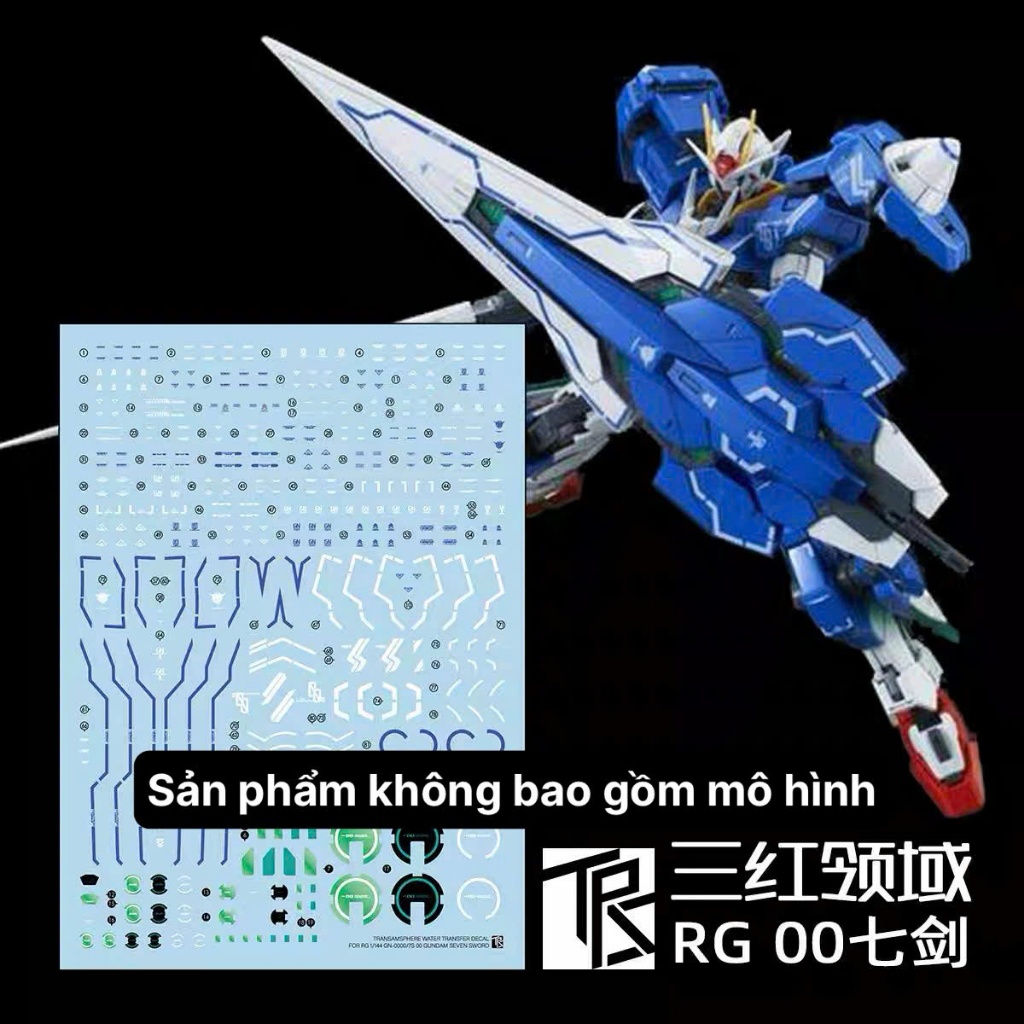 [TRS] Decal/Đề can nước mô hình RG 00 Gundam Seven Sword