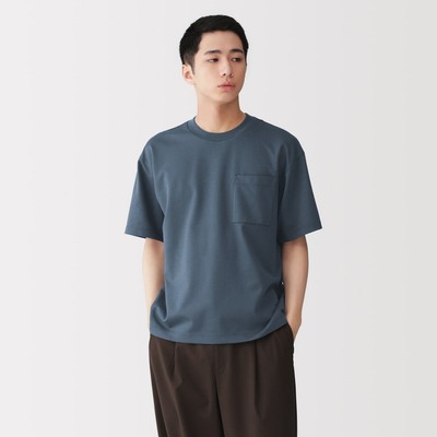 [26AW] MUJI Áo Thun Nam Vải Cool Touch Dáng Rộng Tay Ngắn