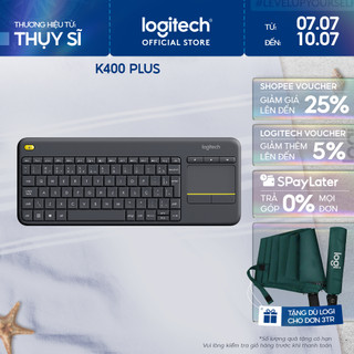 Bàn phím không dây Logitech K400 Plus, có touchpad để kết nối PC - TV, Laptop