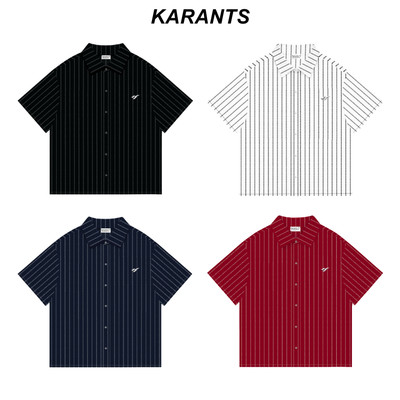 Karants Áo Sơ Mi Boxy Vải Satin Gắn Thanh Kim Loại Trơn Nam Nữ Unisex - KR262