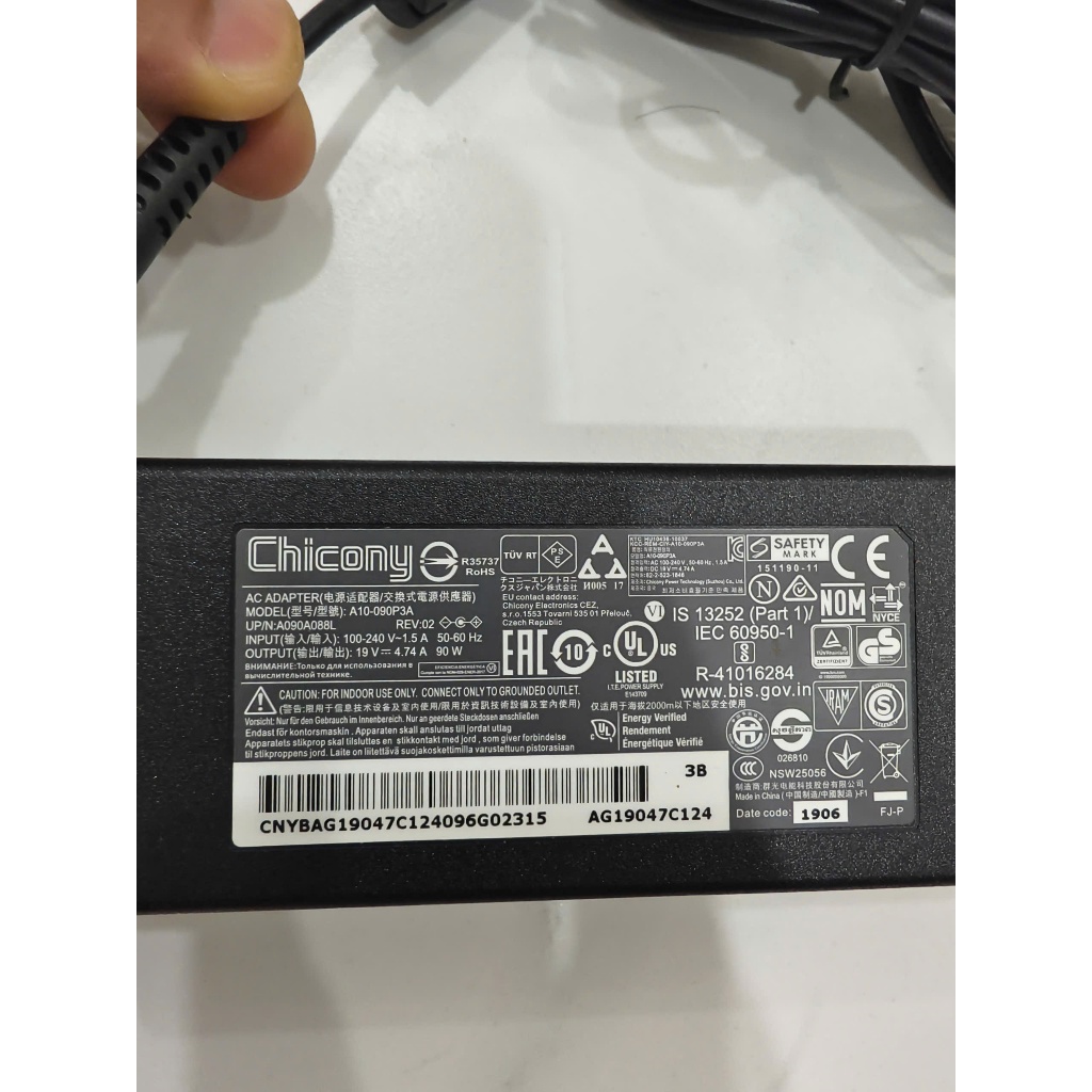 Sạc dành cho Laptop Acer Aspire Lite 16 AI AL16-71P-5674 Ultra 5 (Bao gồm dây nguồn)
