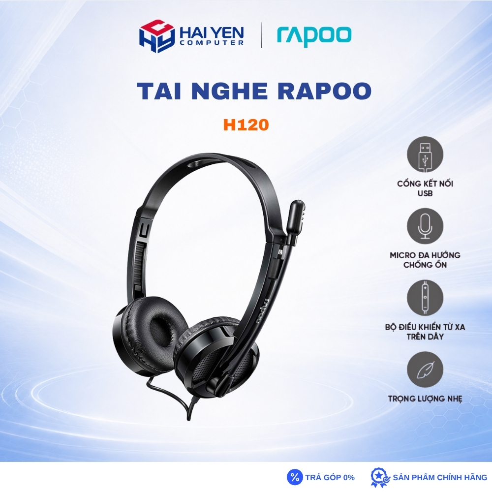 TAI NGHE RAPOO H120 CỔNG USB