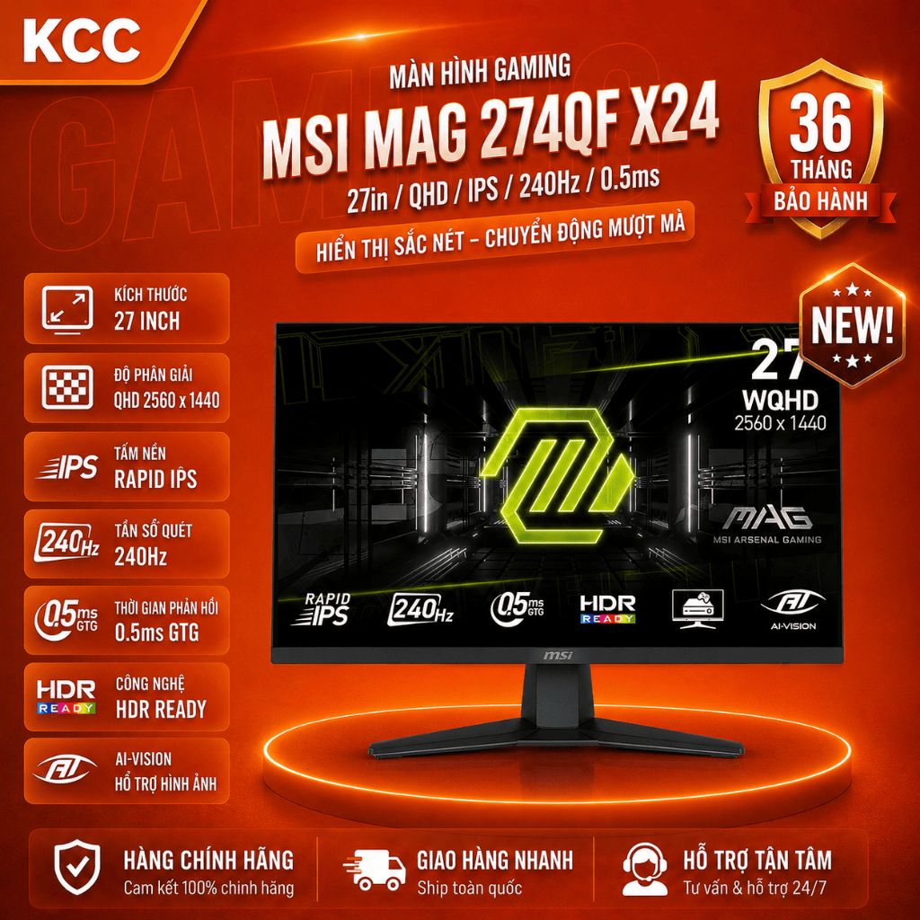 Màn hình MSI MAG 274QF X24 27" Rapid IPS 2K 240Hz chuyên game