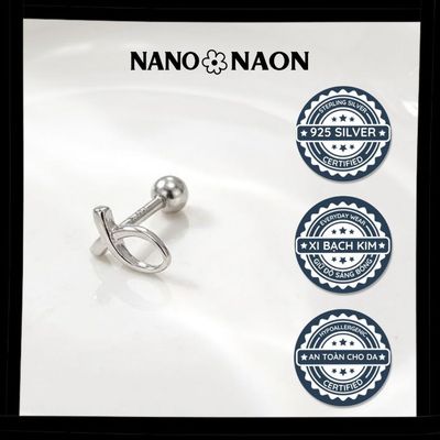 [Nano&Naon] Khuyên tai Bạc 925 Hàn Quốc thiết kế chú cá thanh lịch - Nano&Naon