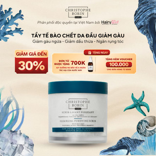 Tẩy Tế Bào Chết Da Đầu Chiết Xuất Muối Biển Làm Sạch Gàu, Giảm Dầu, Nấm Da Christophe Robin 250ml