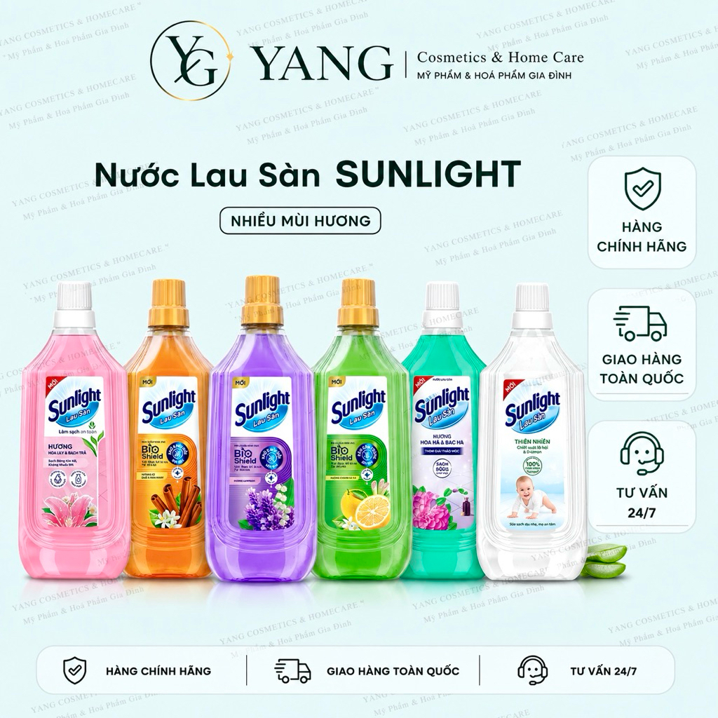 Nước Lau Sàn SUNLIGHT chai 1KG - Đủ Mùi Hương Sunlight Lau Sàn