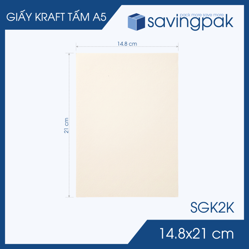 SGK2K - A5 - 100 gsm - 500 tờ giấy kraft trắng kem - Làm ruột sổ, vẽ phác thảo, cắt dán trang trí