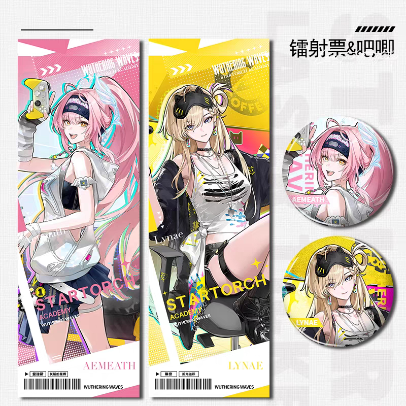 Vé Laser Hologram / Huy Hiệu Wuthering Waves Gamer StarTorch Academy  - Thẻ Anime Game Wuthering Wav
