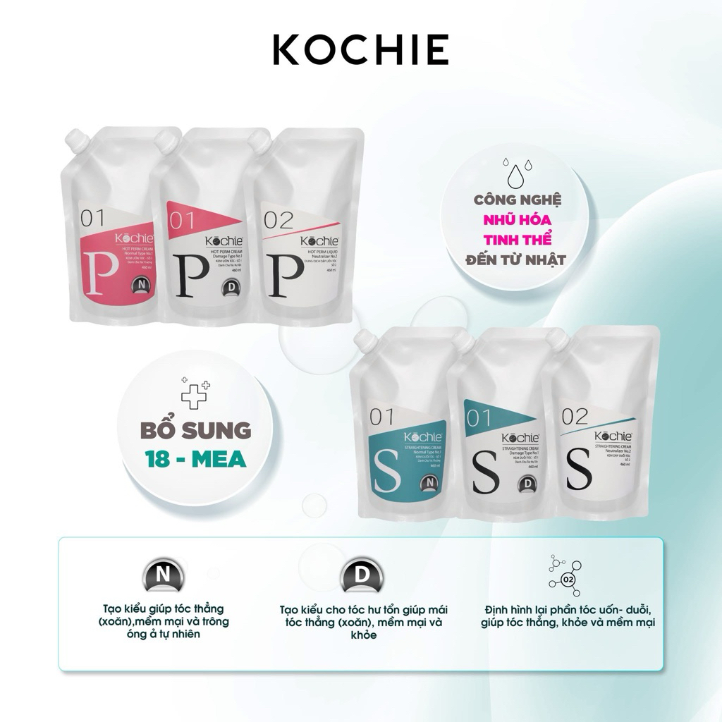 Kem duỗi và dập định hình KOCHIE 460ml