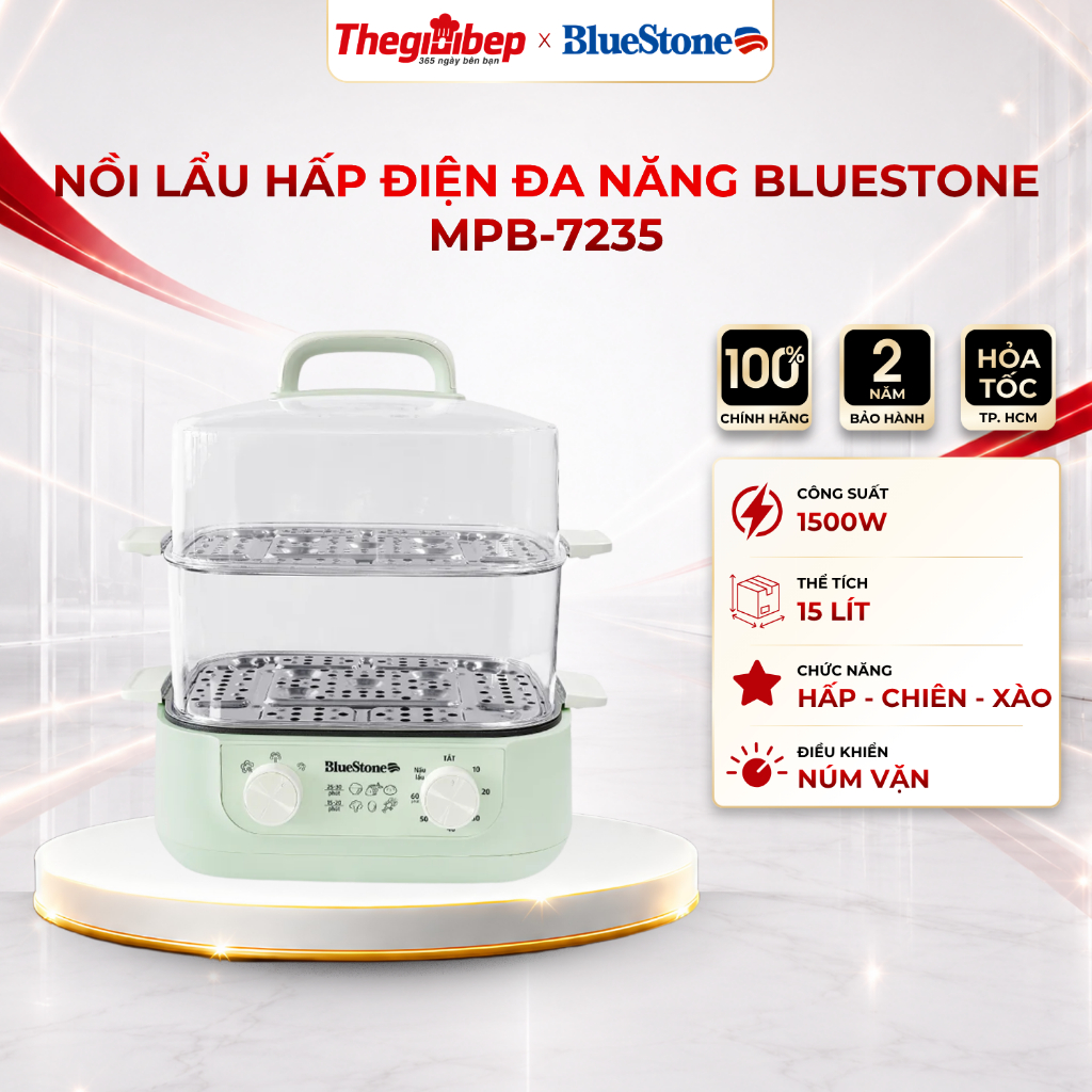 Nồi Lẩu Hấp Điện Đa Năng BlueStone MPB-7235 15 Lít 1500W