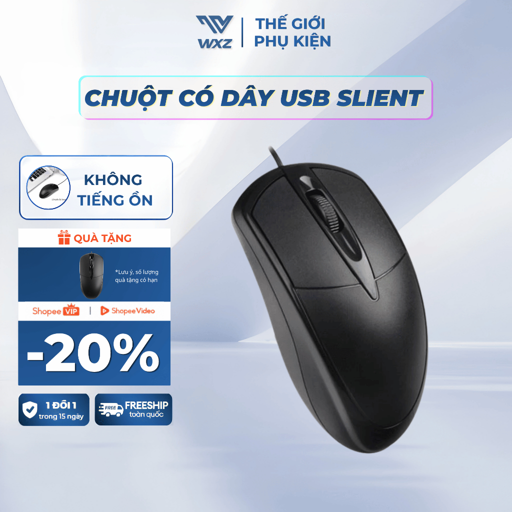 Chuột Có Dây USB Màu Đen, Cắm Là Dùng, Phù Hợp Laptop, PC, Văn Phòng