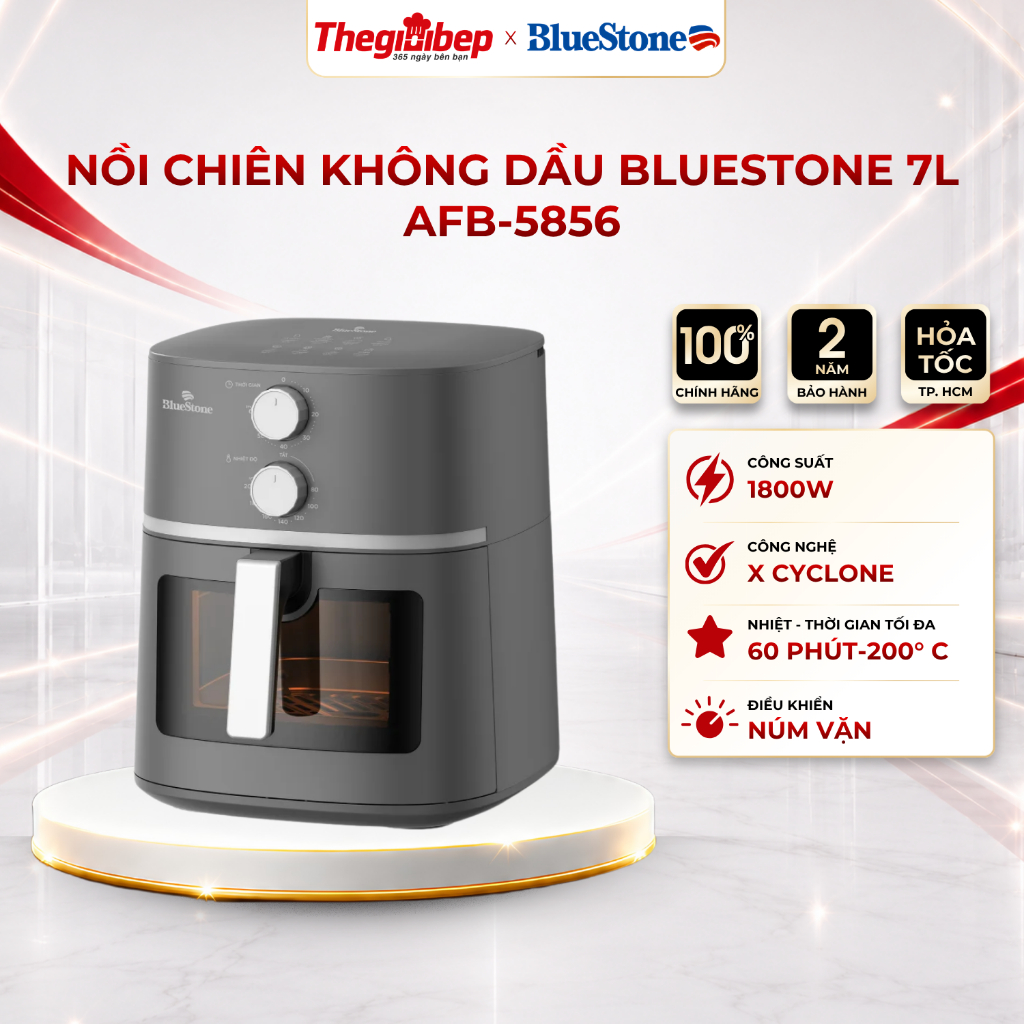 [QUÀ TẶNG KHÔNG BÁN] Nồi Chiên Không Dầu BlueStone AFB-5856 7 Lít 1800W