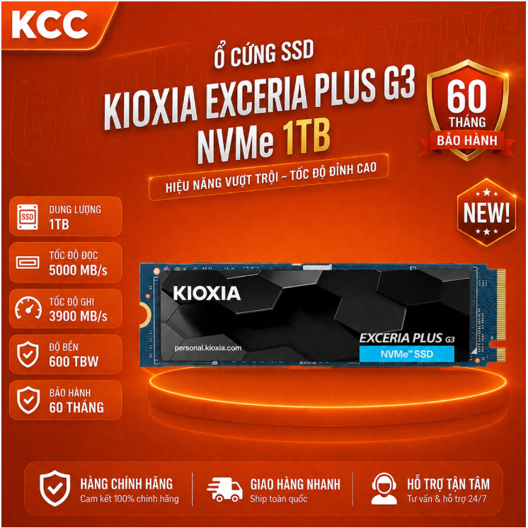 🚀 SSD NVMe Kioxia Exceria Plus G3 1TB, Patriot P410 1TB PCIe Gen4x4 – Tốc độ cao, ổn định, bảo hành 