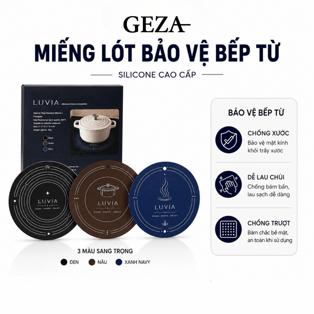 Miếng Lót Bếp Từ Chống Trầy Xước Mặt Bếp Silicone LUVIA