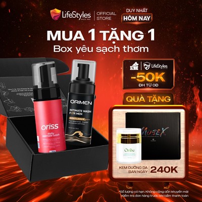 Combo dung dịch vệ sinh nữ dạng bọt Oriss và Bọt vệ sinh nam Orimen dịu nhẹ hương nước hoa 120ml