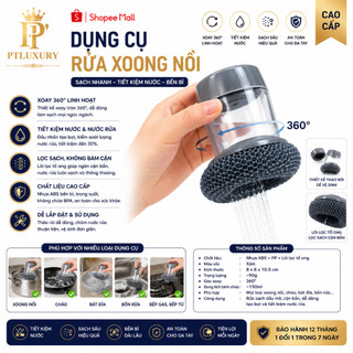 [ COMBO 2 CÁI ] Dụng Cụ Cọ Rửa Xoong Nồi PTLUXURY Có Tay Cầm Kèm Bình Chứa Xà Phòng Tiện Lợi