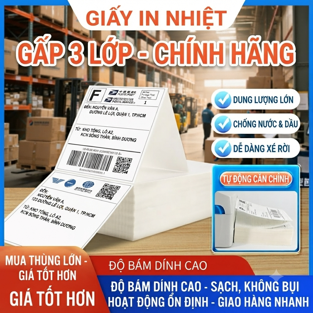 Giấy in nhiệt LINKO cao cấp: Chống thấm, kháng dầu bền bỉ, quy cách 500 tờ với các kích thước 76x130