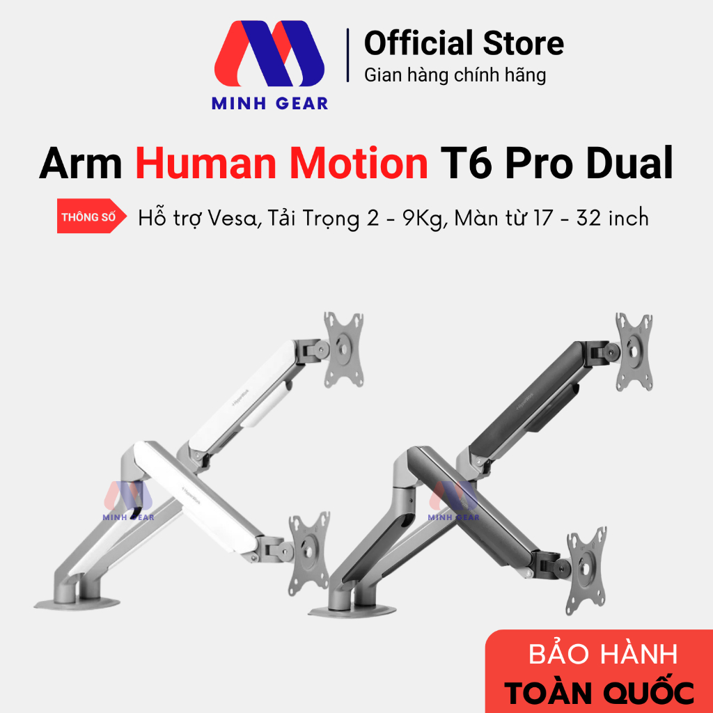 Giá treo màn hình đôi HyperWork / Human Motion T6 Pro Dual