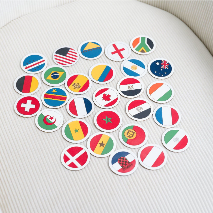 Dán da Sticker cờ các nước lên điện thoại, máy tính... - Chính hãng Khắc Tên, chất liệu da bò