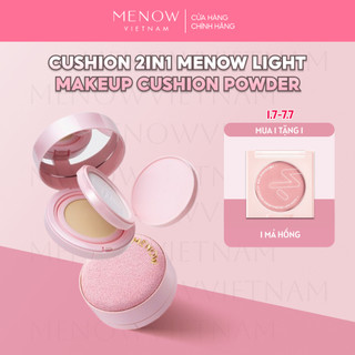 Cushion kèm phấn phủ 2in1 lâu trôi che phủ tự nhiên Menow 17gr