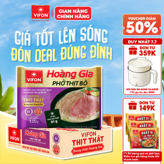 Thùng 18 gói phở bò hoàng gia vifon có thịt thật 120g/gói
