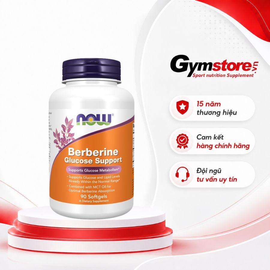 Viên uống Now Berberine Glucose Support, 90 viên, hỗ trợ kiểm soát đường huyết - Gymstore