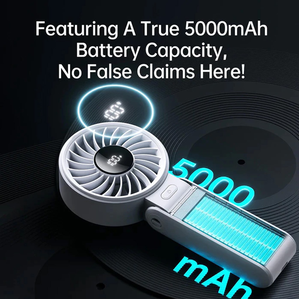 Quạt Cầm Tay Jisulife Fan 7 - Life 7 | Pin 5000mAh | 5 Tốc Độ Gió | Gập 150° | Màn Hình Led | BigBuy360 - bigbuy360.vn