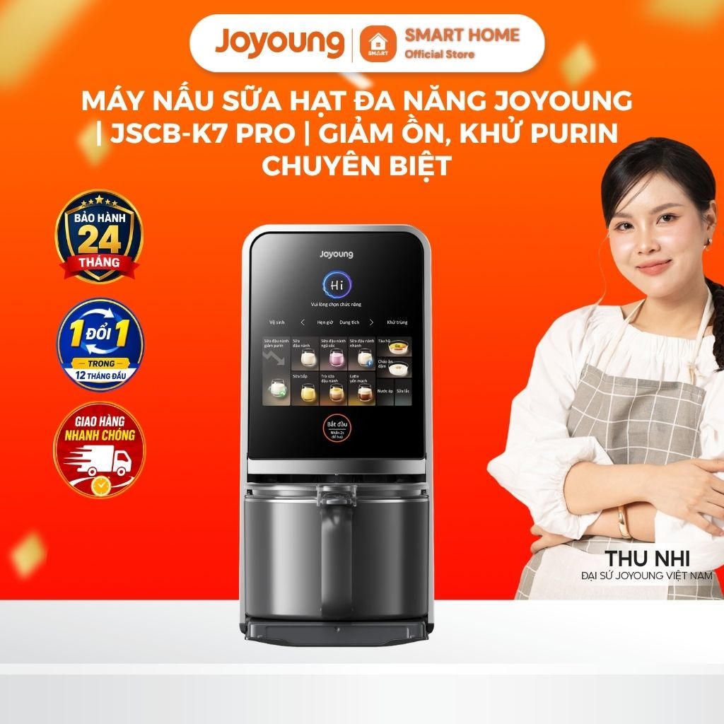 Máy Nấu Sữa Hạt Đa Năng Làm Sạch Tự Động Joyoung JSCB-K7 PRO | Giảm Ồn