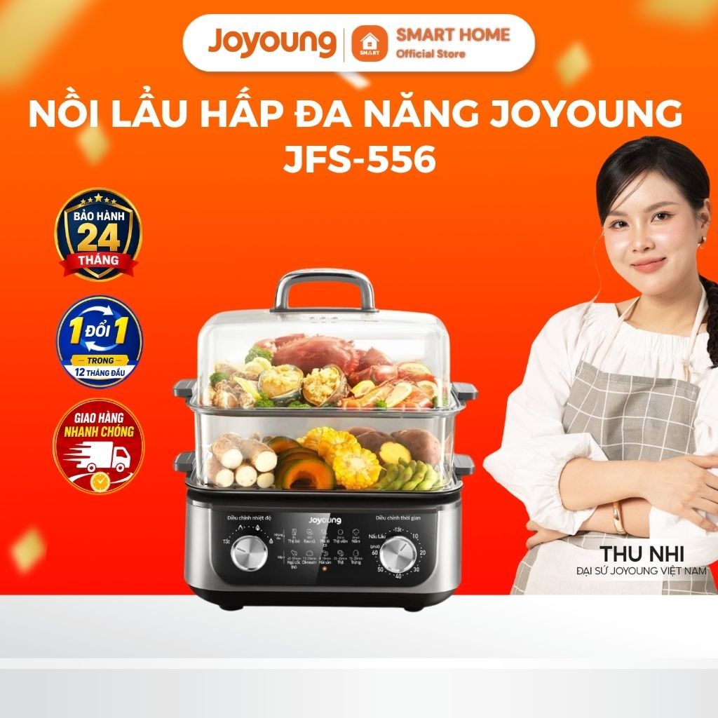 Nồi Lẩu Hấp Đa Năng Joyoung JFS-556 |  16L | 1600W | BH 12 Tháng