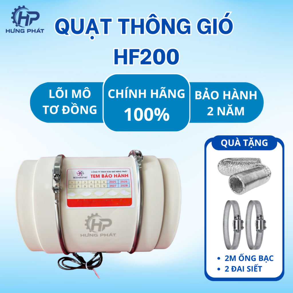 (CHÍNH HÃNG) Quạt Thông Gió Hút Mùi HF200
