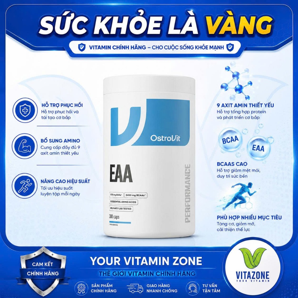 OstroVit EAA 300 Viên | Thực Phẩm Bổ Sung Amino Acid Thiết Yếu