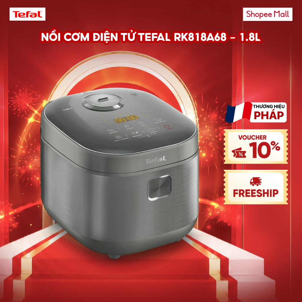 Nồi cơm điện tử Tefal RK818A68 - 1.8L