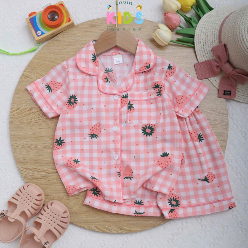 Đồ bộ Pijama lụa 100D cho bé gái size 5-20kg - Lavin Kids