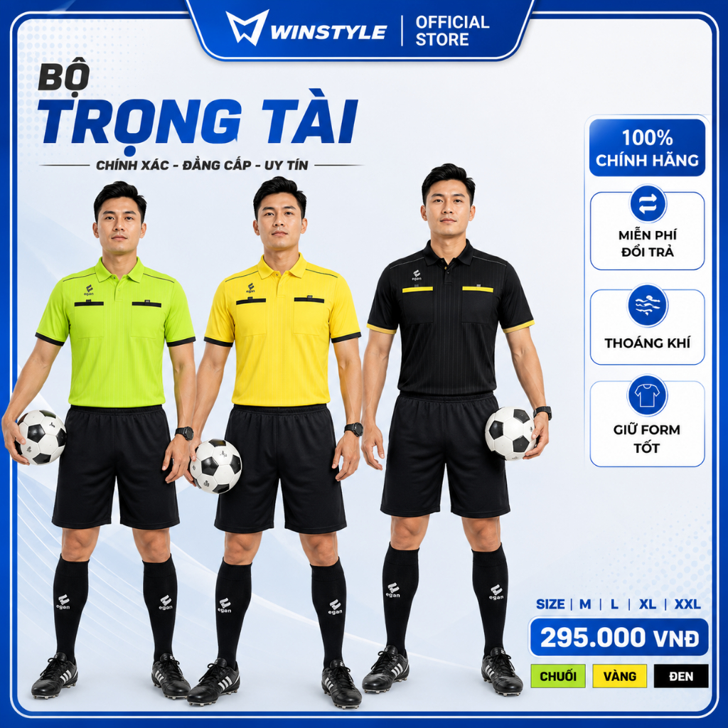 EGAN - Trang Phục Trọng tài Egan ERIC 02, chất liệu cao cấp, chất vải chống nắng, Thoáng mát