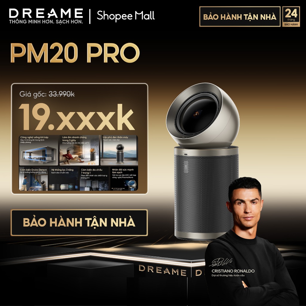 Dreame PM20 Pro/ PM20 Máy lọc không khí thông minh | Công nghệ luồng gió kép | Chế độ làm ấm 40°C