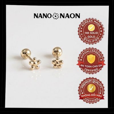 [Nano&Naon] Khuyên tai Vàng 14K Hàn Quốc Daisy - Nano&Naon
