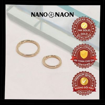 [LINK MỚI] Khuyên tai Vàng 14K Hàn Quốc tròn trơn basic 6mm-8mm - Nano&Naon