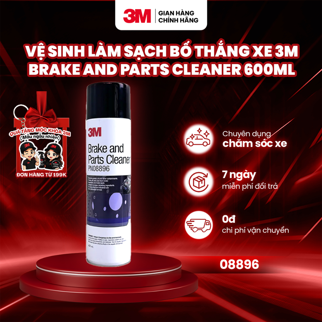 Dung dịch tẩy rửa thắng xe ô tô 3M High Power Brake Cleaner 08880 397G - mã mới PN08896 600ml