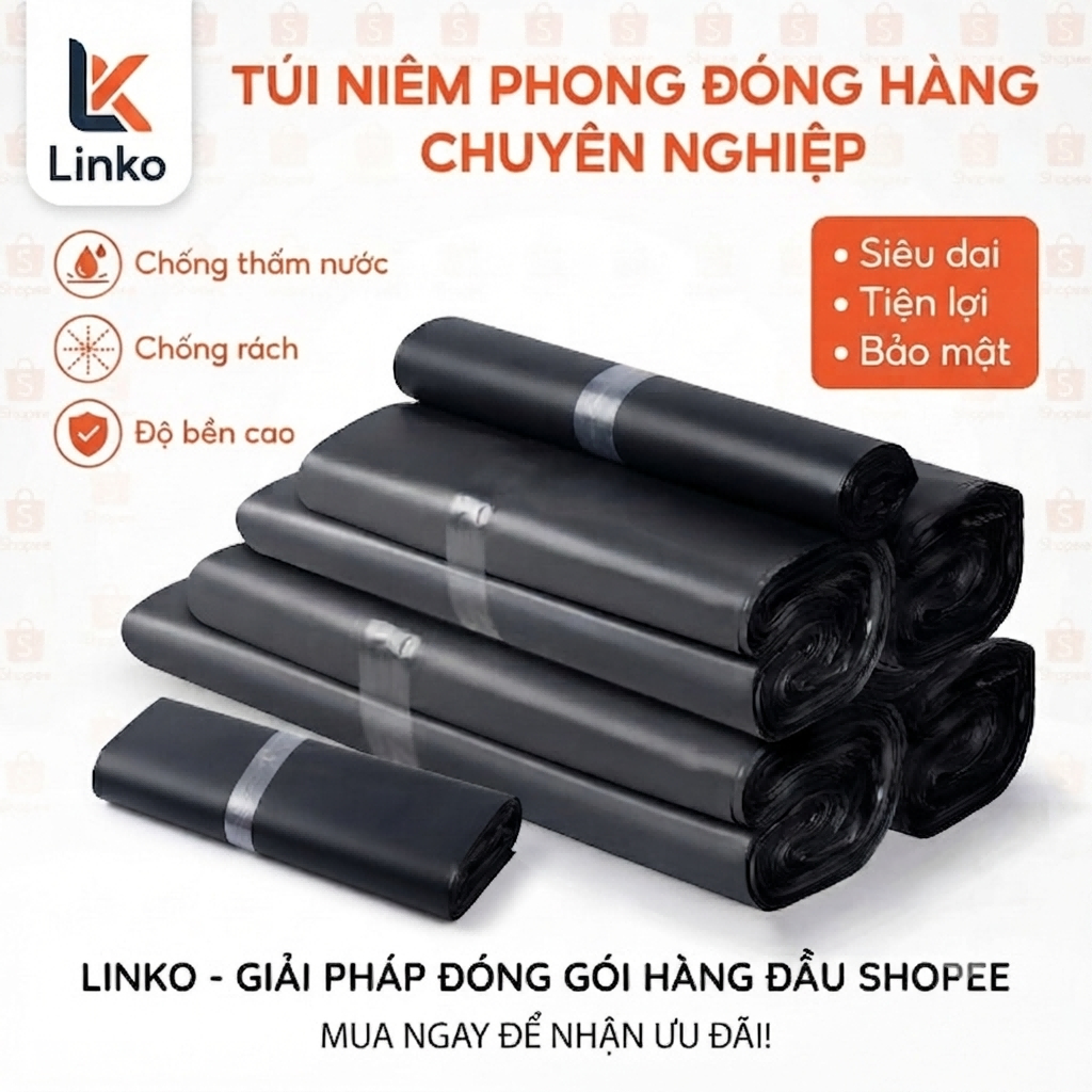 Túi niêm phong PE cao cấp LINKO: Dẻo dai, chống nước hoàn hảo, sẵn nhiều kích thước đa dạng.