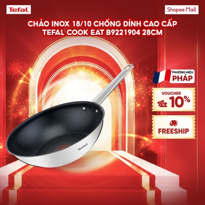 Chảo Inox 18/10 chống dính cao cấp Tefal Cook Eat B9221904 28 cm